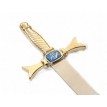 Espada Maçônica Reta Cabo Bronze - Azul